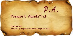 Pangert Agmánd névjegykártya